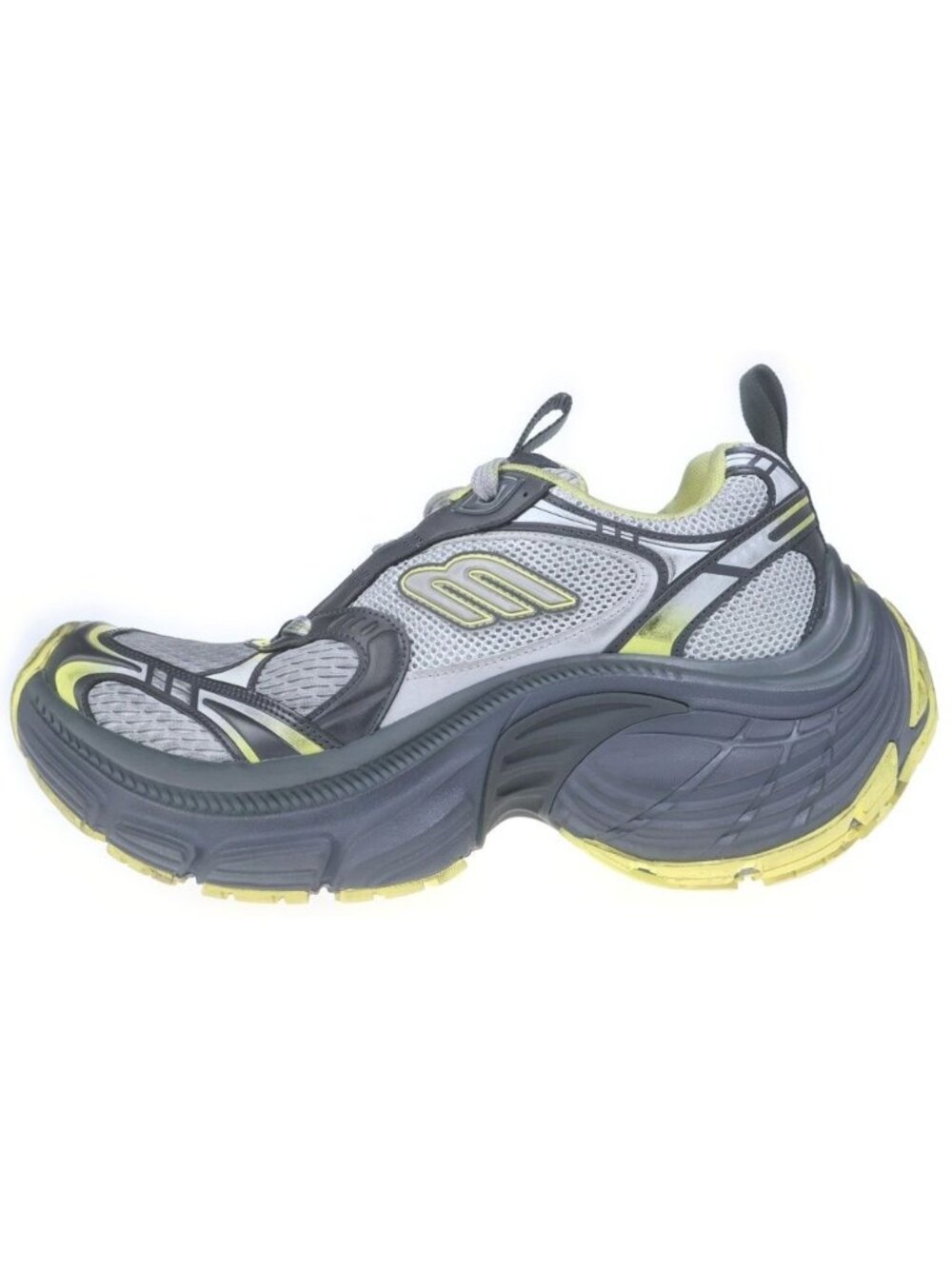 Balenciaga Sneaker Mesh Chunky Sole Low Cut Sneakers Gray Yellow - Picture 1 of 6